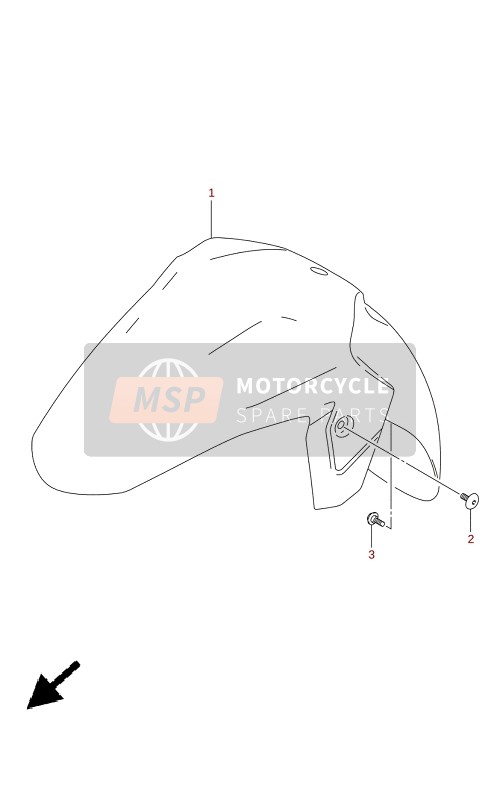 Suzuki AN400A 2022 Voorspatbord voor een 2022 Suzuki AN400A